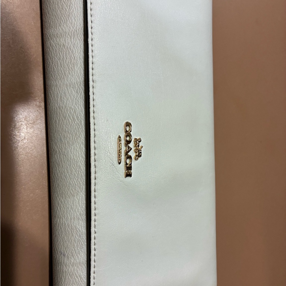 Coach White Leather Clutch
